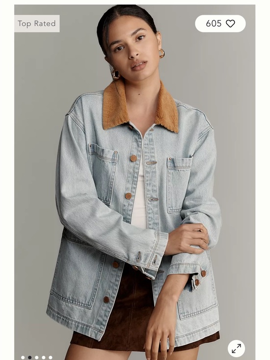 Blank NYC Jackets & Blazers - Blank NYC Light Indigo Denim barn Jacket with Button Front XS Anthropologie NWOT
